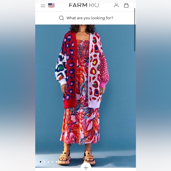 Farm Rio sweater cardigan dress in leopard mixed print! - Picture 7 of 9